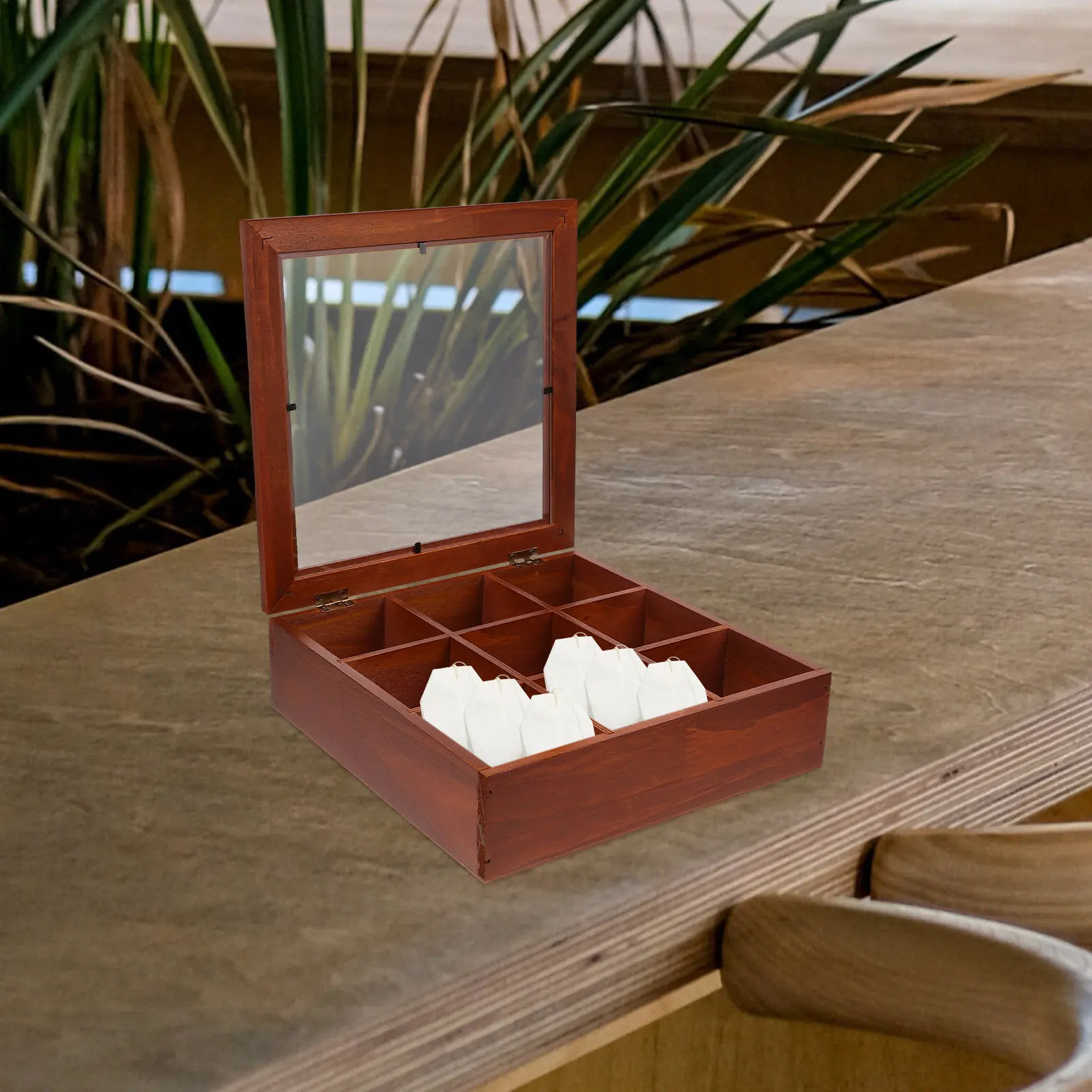 Tea Bag Wooden Storage Drawer Organizer Box Multipurpose Container for Coffee Sugar Packet Holder Tea Bag Wooden Drawer