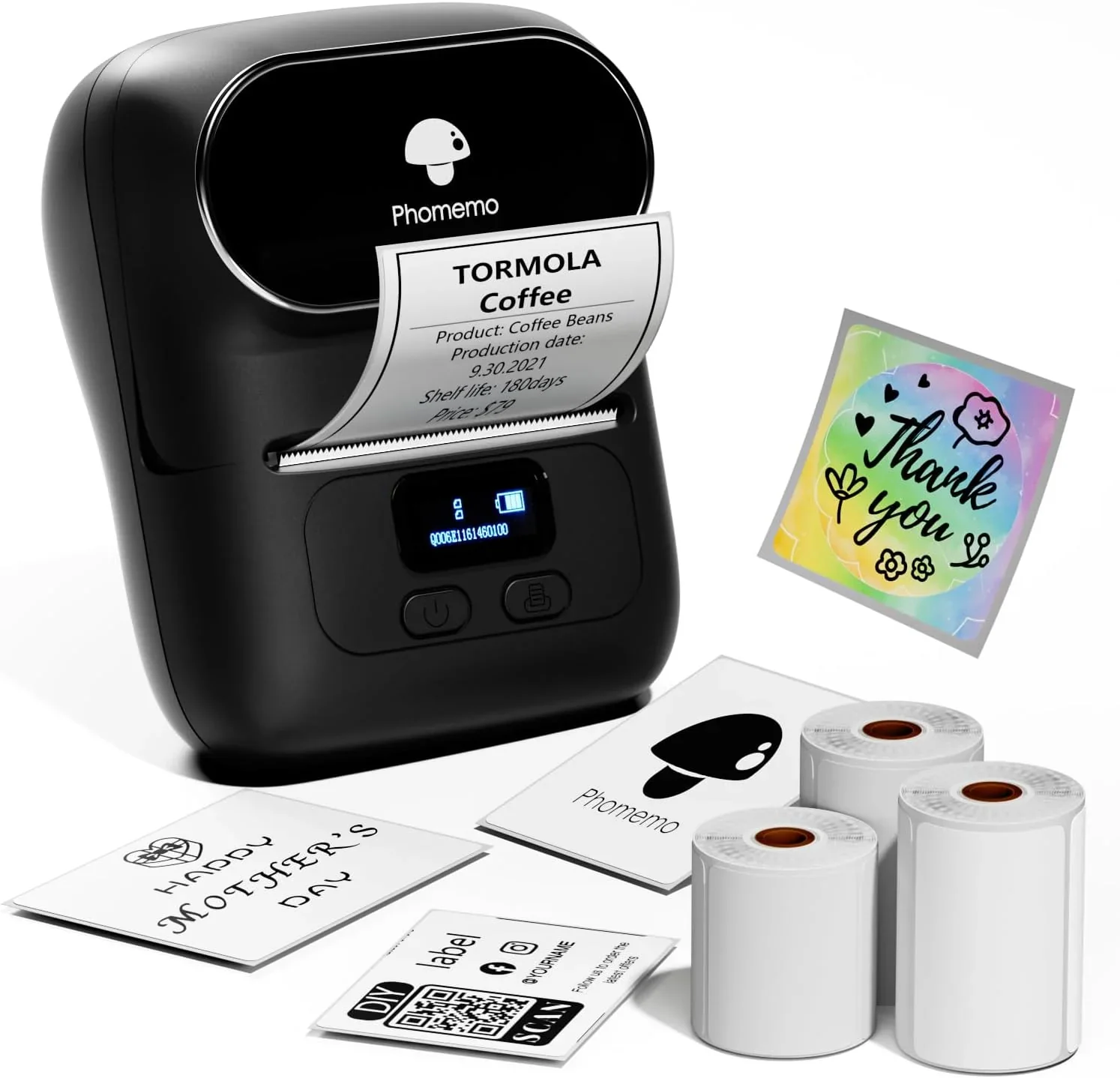 

Phomemo M110 Thermal Mobile Printer Wireless Interface Portable Barcode and Label Maker for Photos Texts in Stock