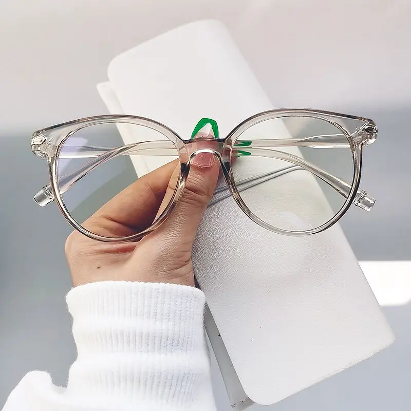 Transparent Computer Glasses Frame 2024 Women Men Round Eyewear Blocking Glasses Optical Spectacle Eyeglass