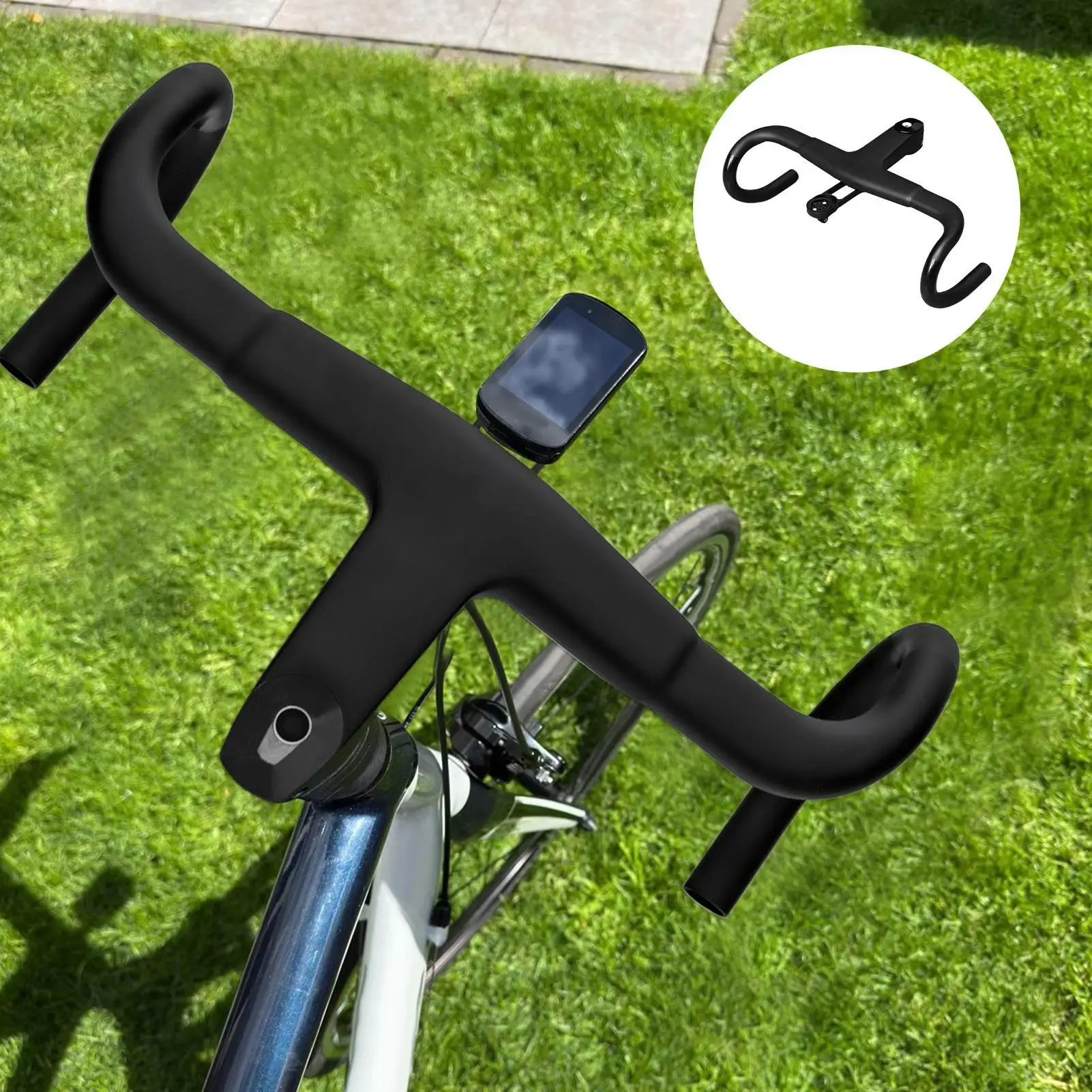 

Road Bike Handlebar Carbon Fiber Stem Integrated Mountain Bike Racing Handlebar Integrated Aluminum Alloy Shockproof Cycling