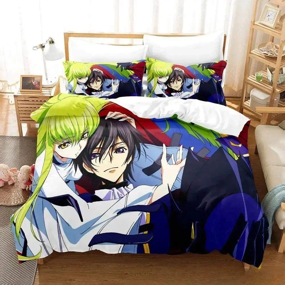 

Home Living CODE GEASS Comfortable Duvet Quilt Cover Pillowcase Bedding Set Children Bedroom Decoration Home Textile