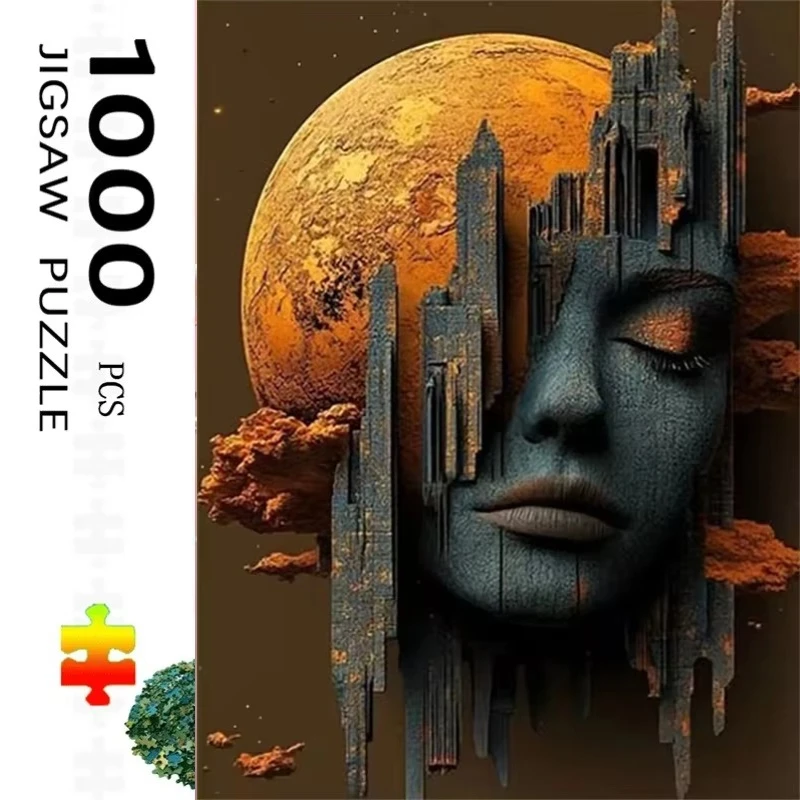 500 Pcs Creative Jigsaw Puzzle Woman Face Landscape Assembling Picture Adults Anti Stress Puzzles Toys for Kids Games Xmas Gift