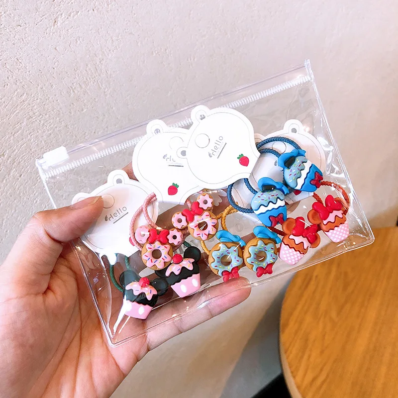 Disney Anime Mickey Mouse Hair Rope Kawaii Minnie Princess Hair Accessories Cartoon Children Headrope Girl Children Gifts