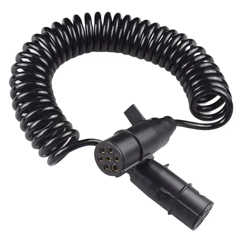 A82M-For Truck And Trailer Breakaway Electrical Plugs 7-Core Spiral Cable Semi-Trailer Connection Cable