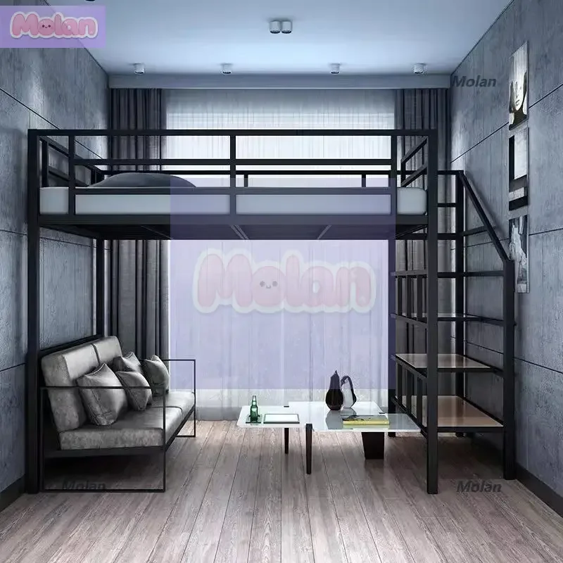 

Nordic elevated duplex upper floor second floor multi-functional loft space small apartment high