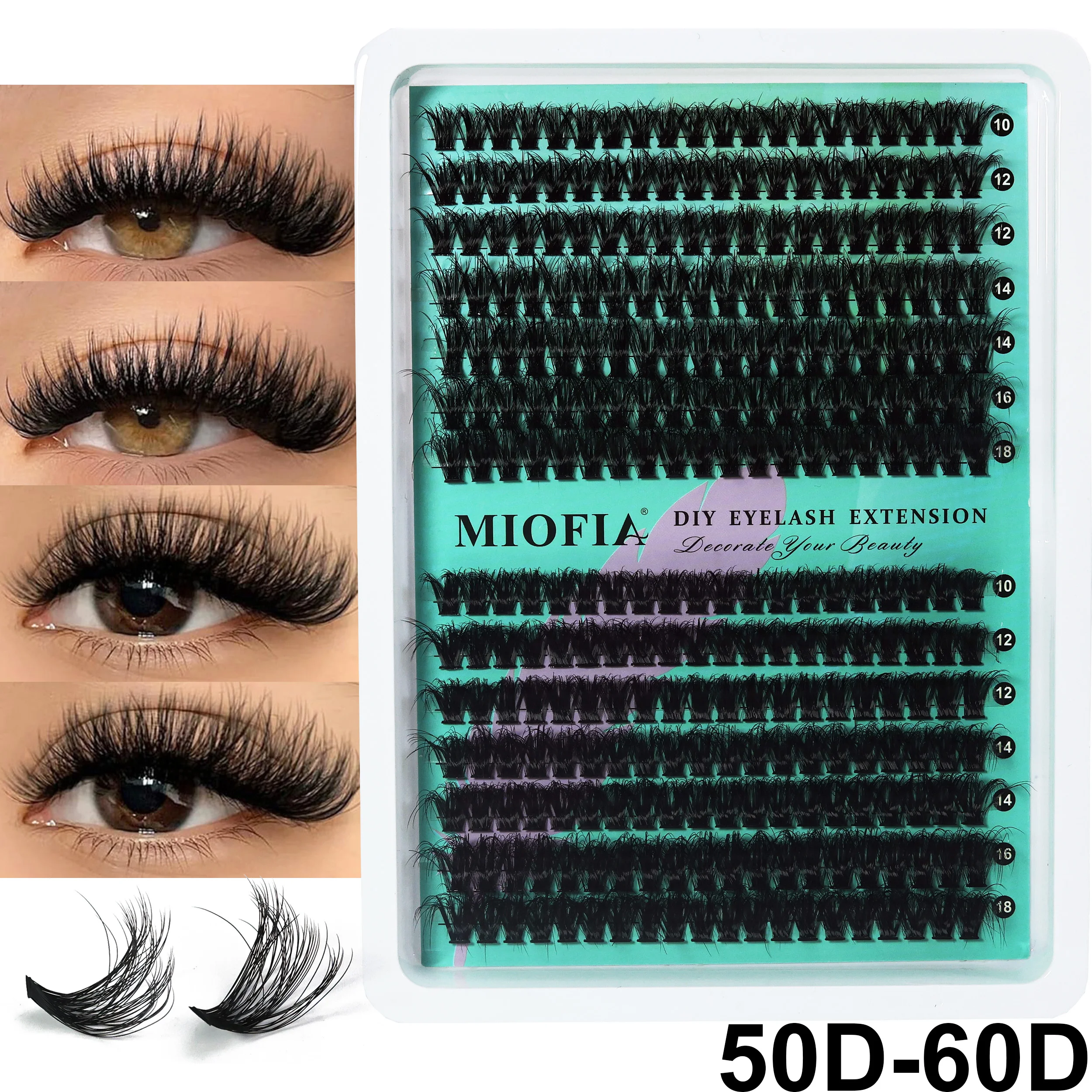 14 Reihen 5D Voluminöse Nerzwimpern-Büschel 50D-150D Dicke Flauschige Wimpernbüschel Katzenaugen-Wimpern 10-18mm Gemischte DIY Wimpernverlängerung – Detail 20