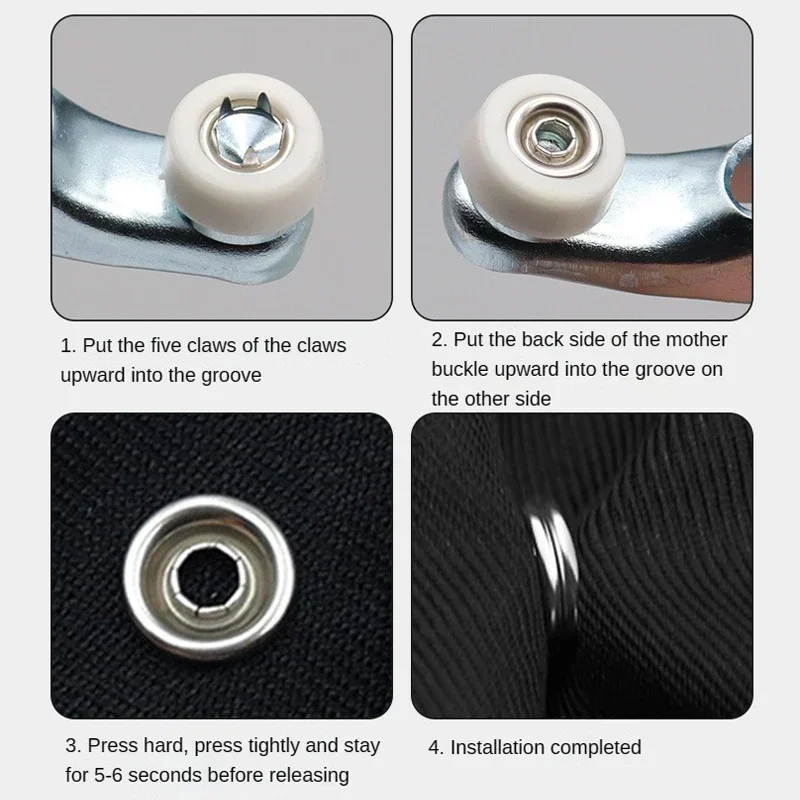 Alicates para botones a presión de 5 puntas: kit de herramientas de metal para instalar botones a presión en ropa, bolsos y proyectos de bricolaje