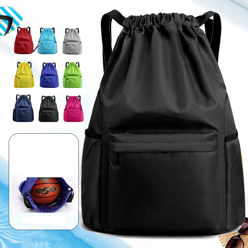 2024 Drawstring Backpack Fashion School Gym Drawstring Bag Casual String Knapsack School Back Pack For Teenager Women Men