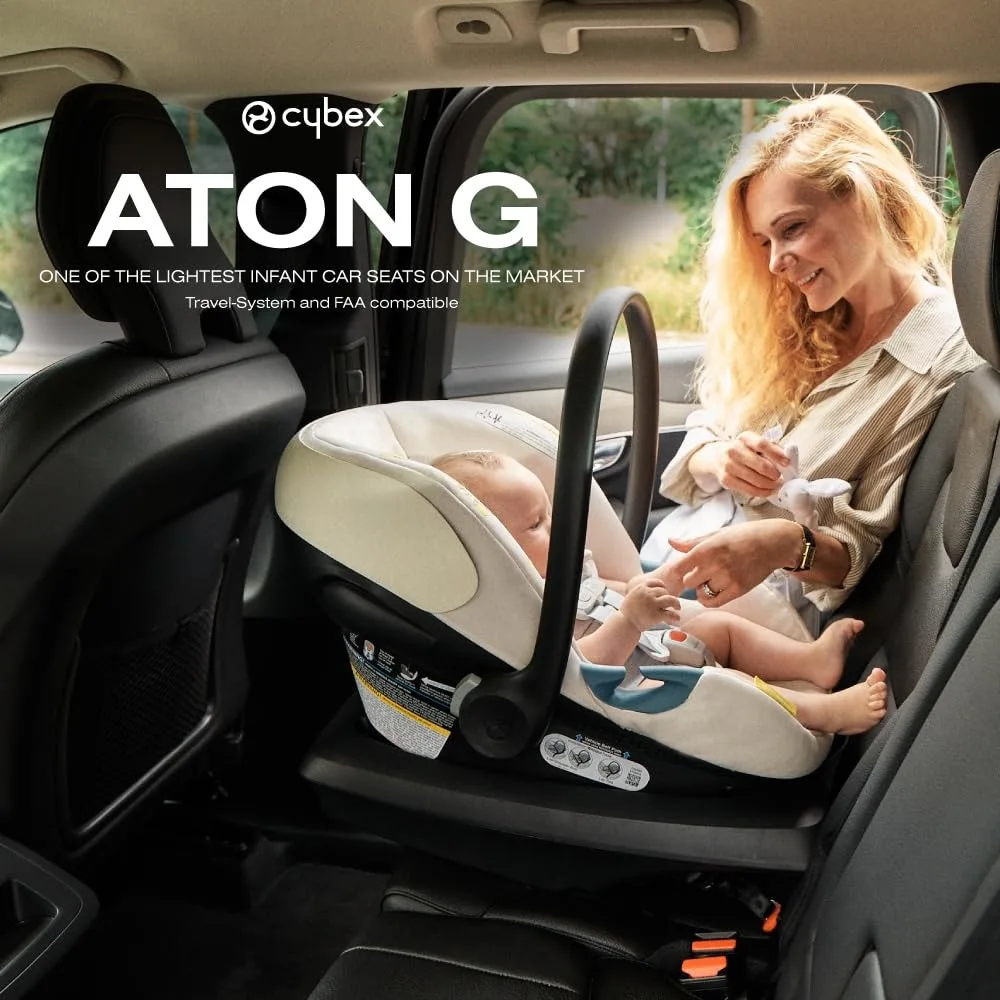 Aton G Infant Car Seat with Linear Side-Impact Protection, Gazelle  Cybex Adapter for Stroller