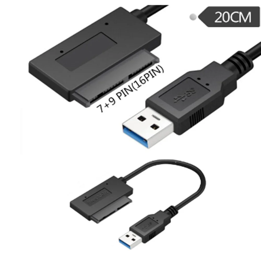 

SATA 7+ 9 Pin To USB Cable Adapter USB3.0 SATA Adapter Micro SATA 16-Pin Laptop Converter for Win XP Win 7 Linux Mac cable