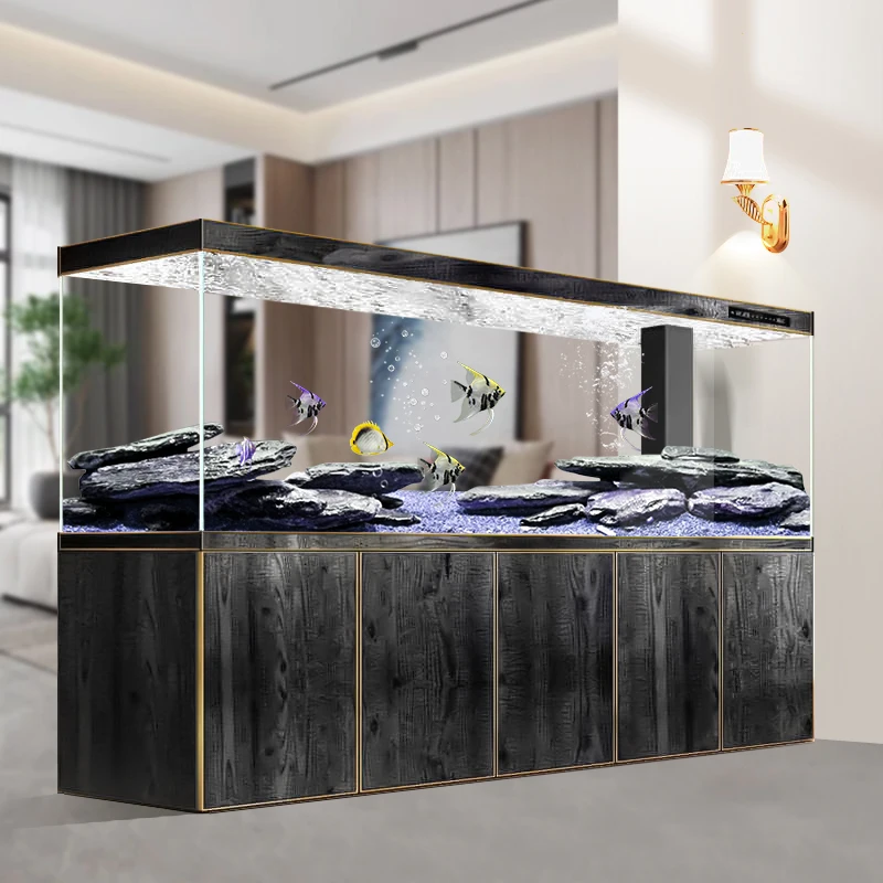 

Скандинавский креативный ультра-белый стеклянный аквариум для гостиной, большой безводный экран для обслуживания аквариума, перегородка, мебель FYFT