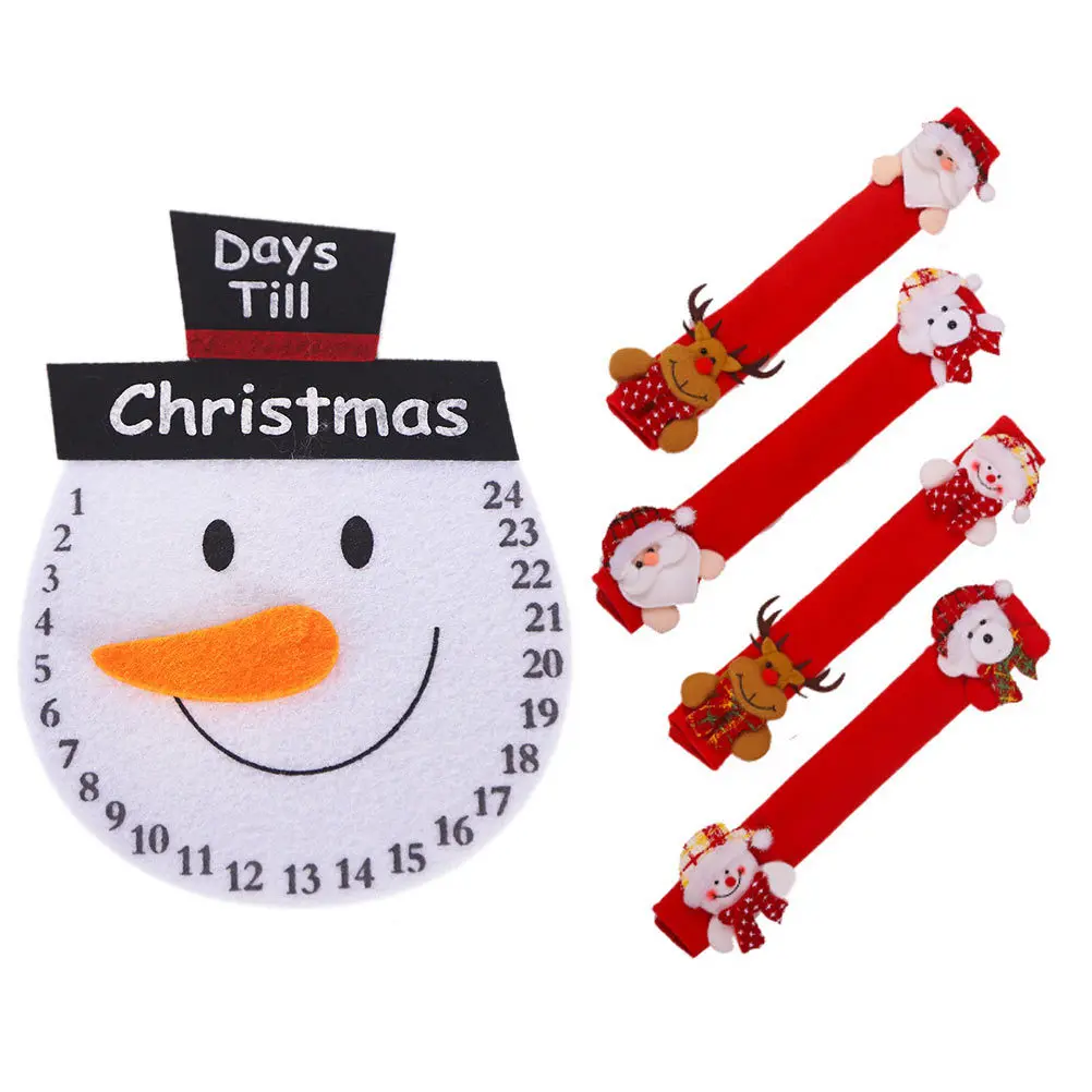 1Set Microwave Oven Handle Covers Christmas Design Soft Material Static-Free Fridge Oven Cabinet Handle Protector Decorative