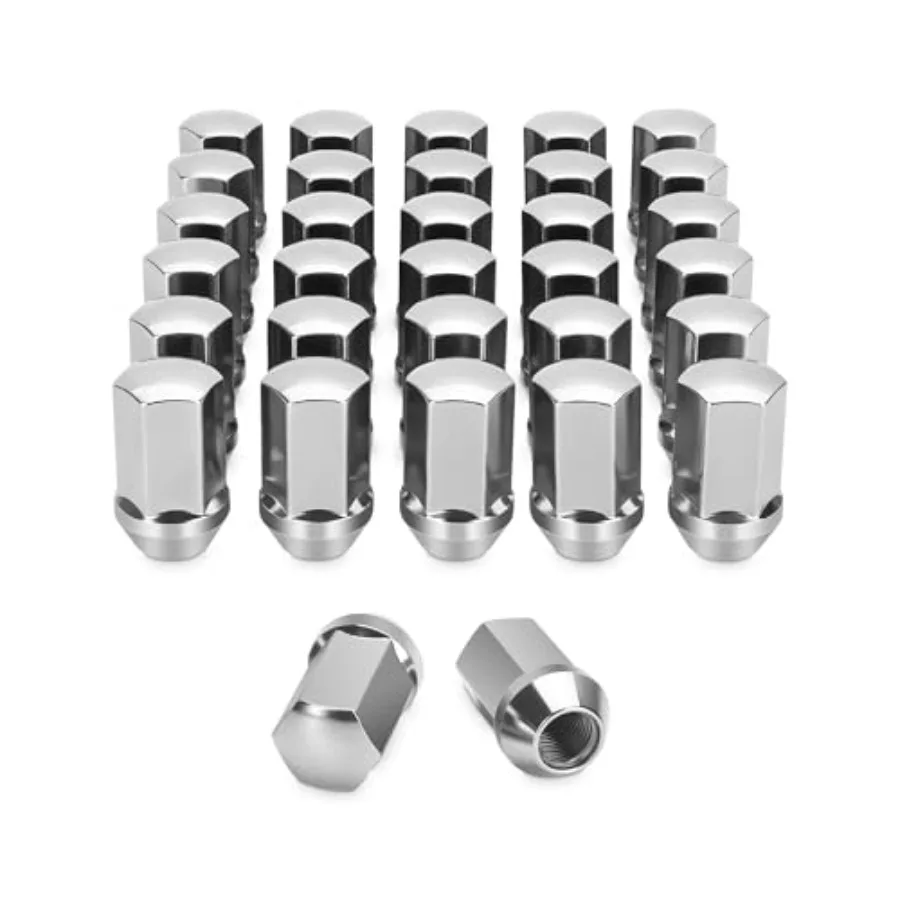 

14x1.5 OEM Lug Nuts Replacement 2008-2024 Chevy ado GMC Sierra 2500 3500 M14-1.5 One-piece Design Chrome Large Acorn Seat Wheel