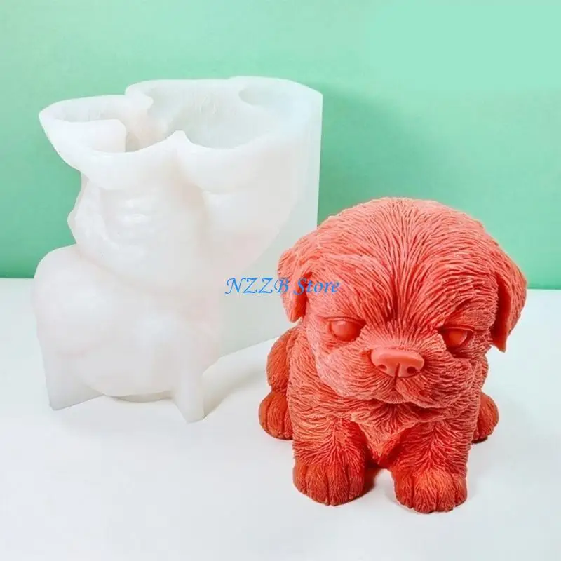 T21F Epoxy Handmade Mold Dog Decoration Mold for DIY Decoration Making Soap