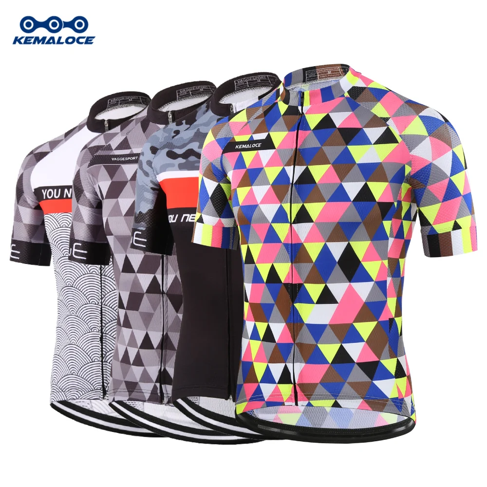 KEMALOCE-Jersey de ciclismo de verão para homens, anti UV, mangas curtas, camisas de bicicleta, amarelo néon, montagem apertada, bicicleta ao ar livre, adulto, ao ar livre, 2024