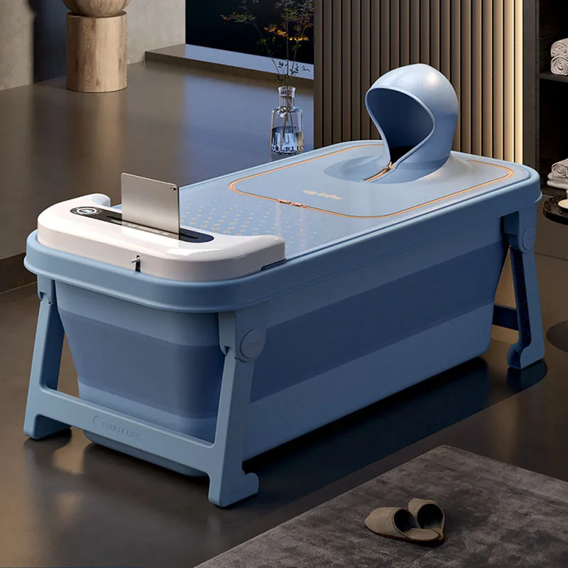 Minimalistic Indoor Bathtub Adult Kitchen Home Plastics Bathtub Luxury Blue Kannettava Kylpyamme Bathroom Supplies