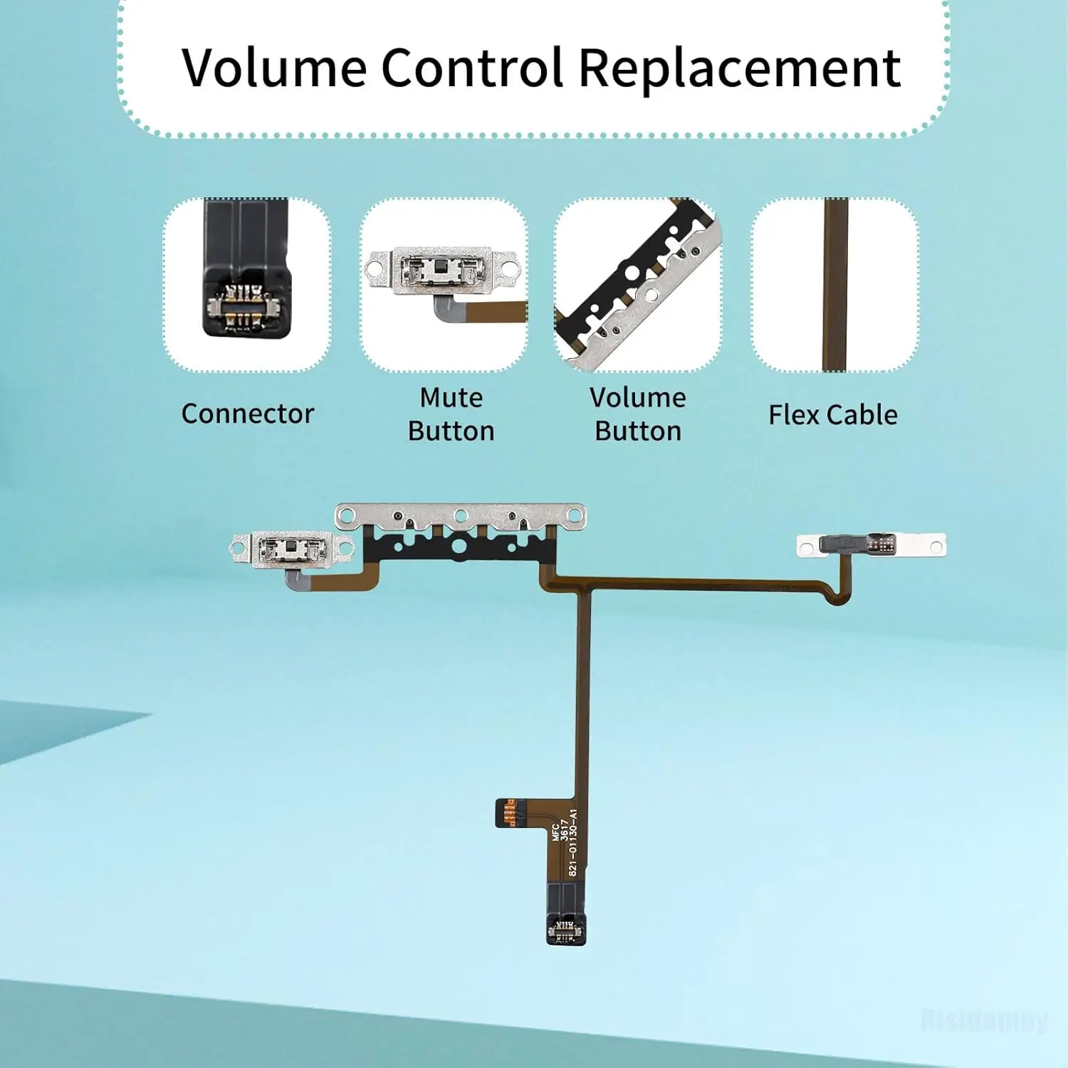 Volume Button Silent Switch Flex Cable Pre-installed Metal Bracket Holder Replacement for iPhone X XR XS Max