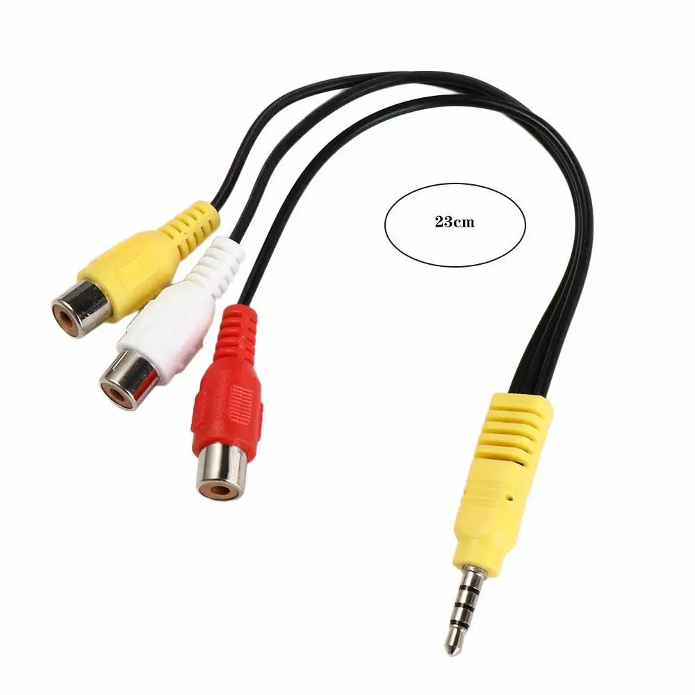 Portable 3 RCA Female RCA Cable 20cm Stereo 3.5mm to Cable 3.5mm Cable Video and Audio