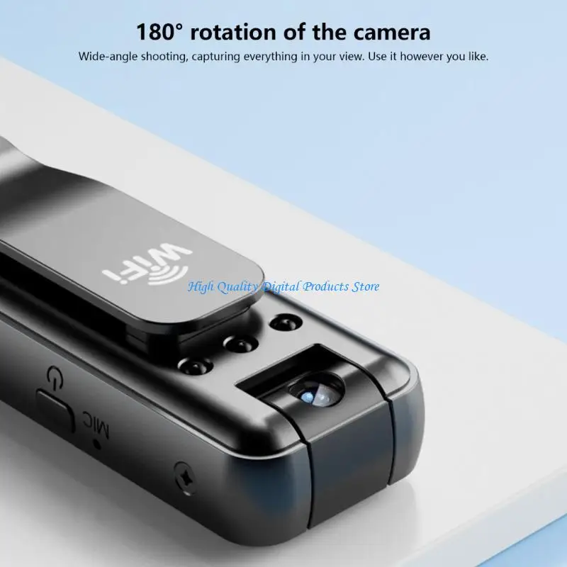 U2JE 1080P Clip On Body Camera 180degree Rotatable Lens 6H Battery 32GB