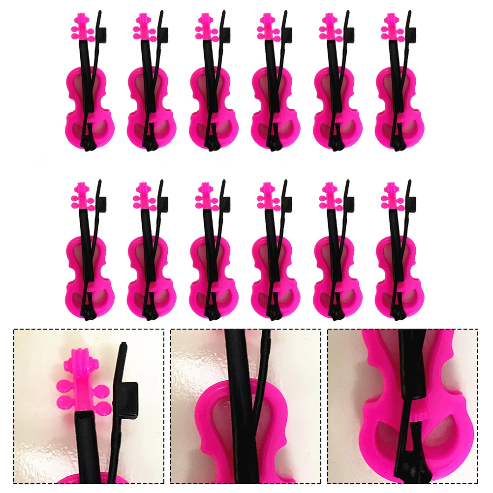 12 Pcs Mini Violin House Furniture Dollhouse Model Plastic Miniature Safe Stylish Design Easy Install Romantic Decor