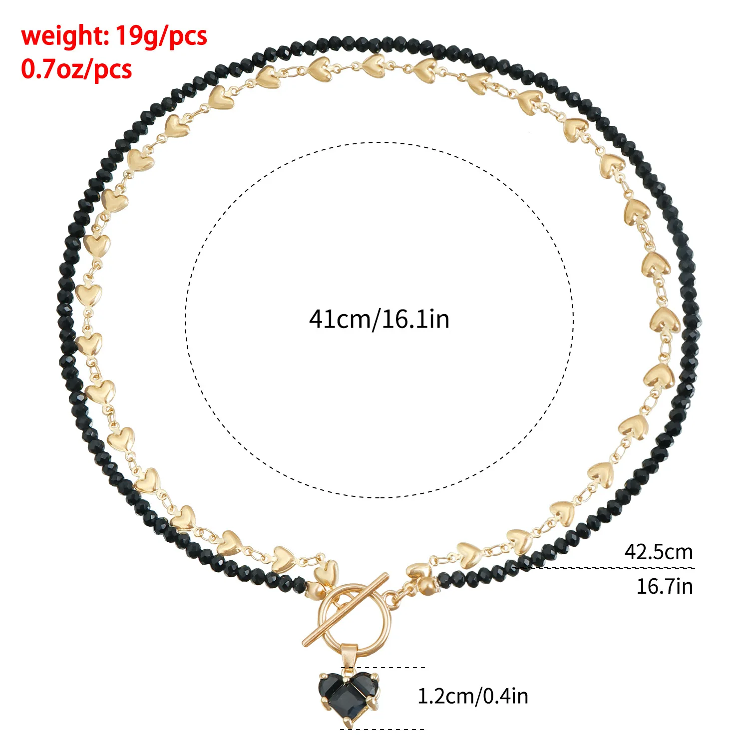 Retro Sweet Zircon Heart Pendant Necklace 2025 Multi Layer Simple Multi Color Crystal String Style Girls Fashion Jewelry