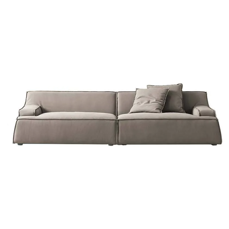 

Italian sofa Damascus tofu blocks straight row apartment living room matte leather technology