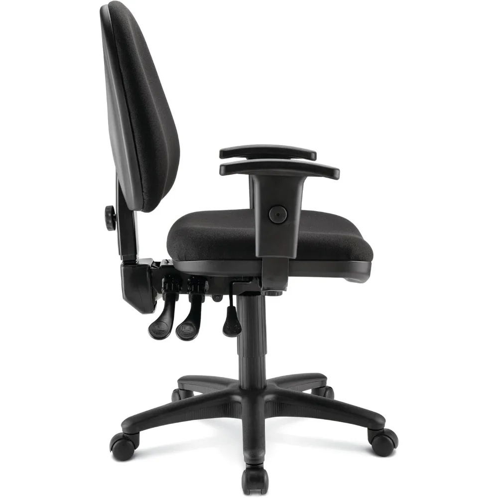 WorkPro ®   Cadeira de trabalho ergonômica multifuncional Patriot em tecido, preta, compatível com BIFMA