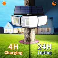 Intelamp Solar Outdoor Light Motion Sensor Waterproof Bright Wall Street Lamp For Garden Yard Path Garage Stairs Porch