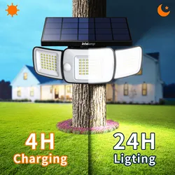 Intelamp Solar Outdoor Light Motion Sensor Waterproof Bright Wall Street Lamp For Garden Yard Path Garage Stairs Porch
