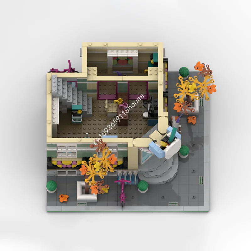 2264개 MOC 모듈러 아트 스쿨 코너 모델 블록 건축 장난감 조립 DIY 아이디어 브릭 크리스마스 선물 생일 선물