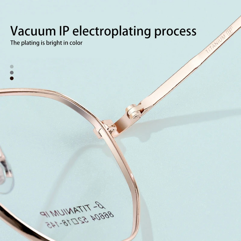 VICKY New Fashion Retro Simple Eyeglasses Semi-Titanium Anti-Blue Light Glasses Customizable Prescription Photochromic 86604