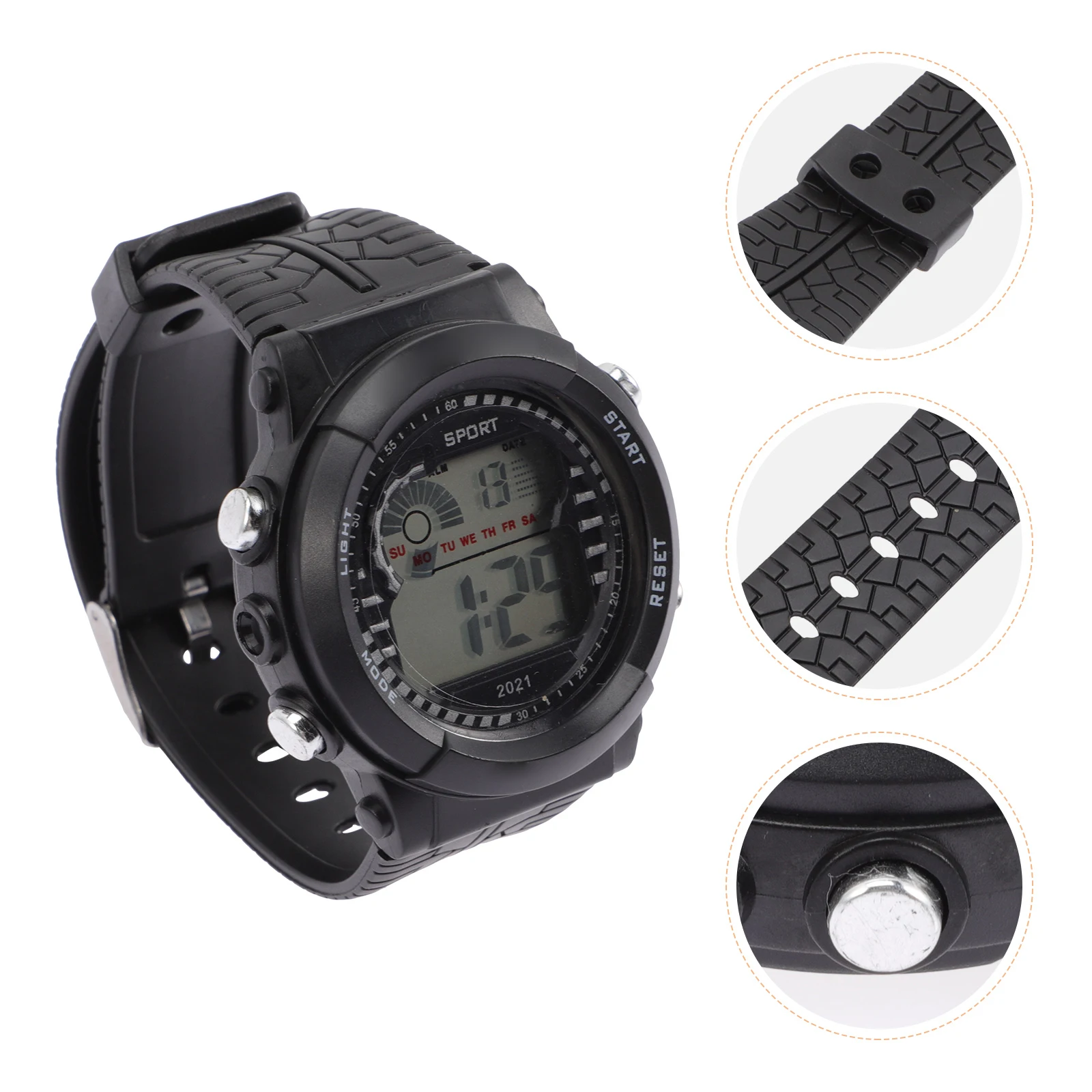 1pcs Stylish Led For Men Large Screen Led Sports Waterproof Digital Watch Multi-Function Decorative Watch