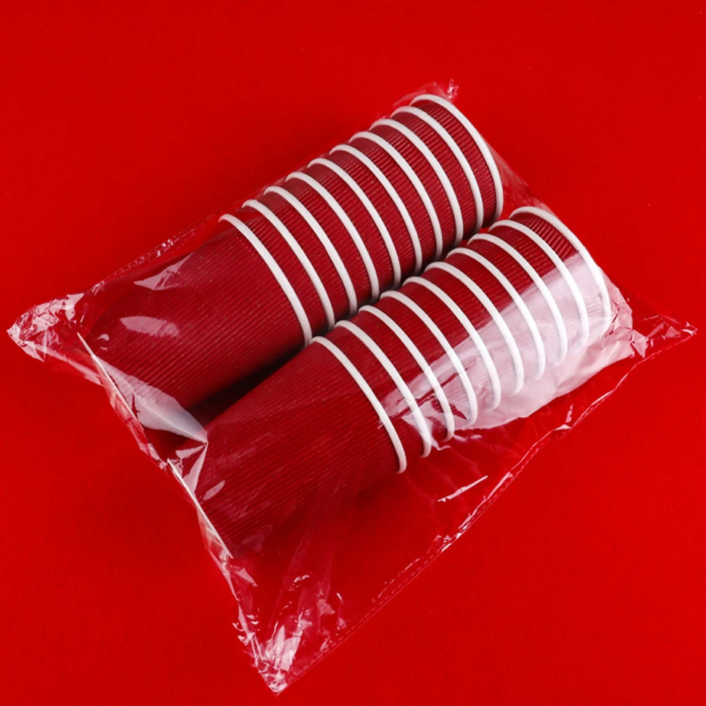 

20pcs Disposable Paper Cups Wedding Red Design Non Waterproof Lightweight Versatile Household Party Supplies Kitchen Bar