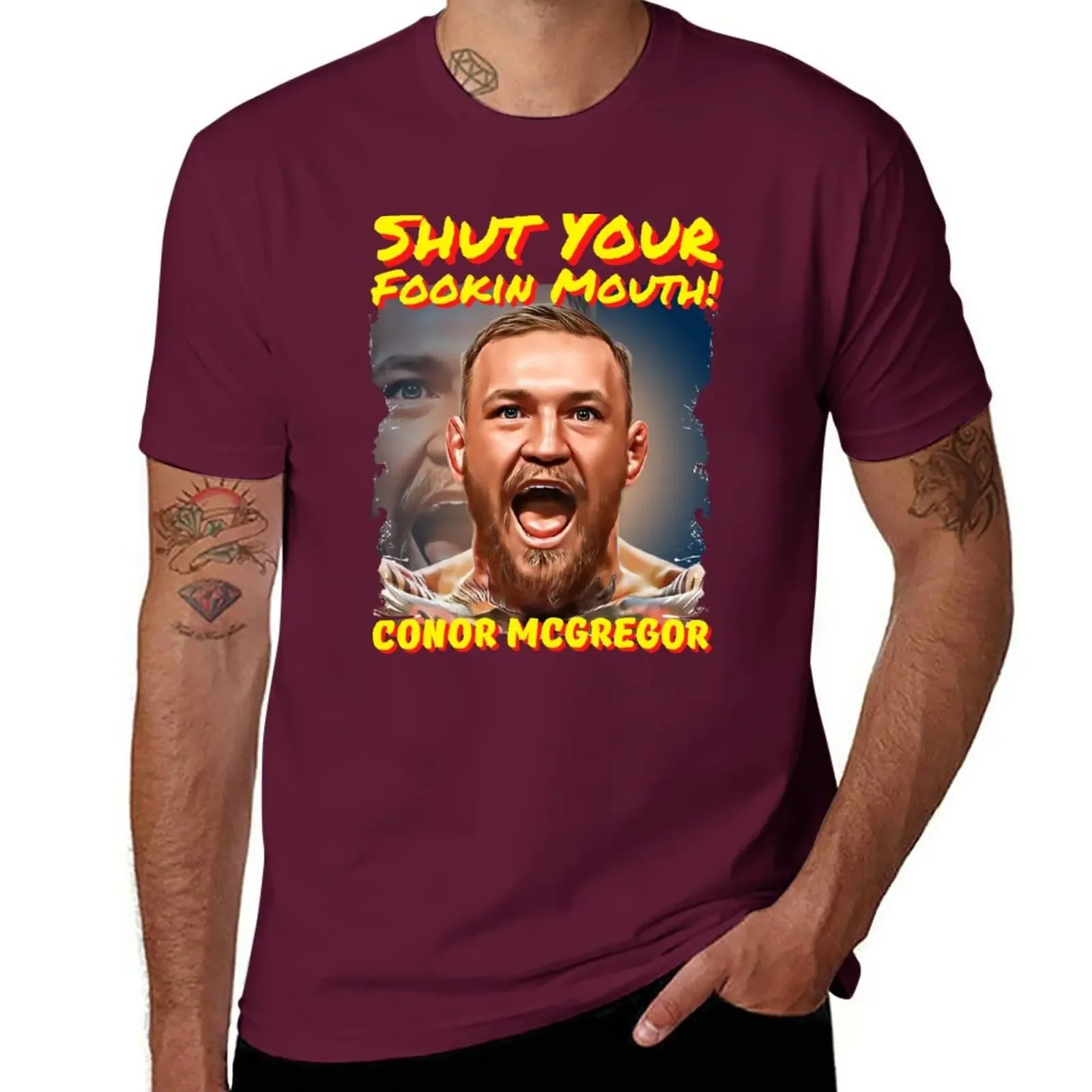 T-shirt for a boy Oversized black men New Conor McGregor - Shut Your Fookin Mouth! T-Shirt graphic harajuku oversized funny tops