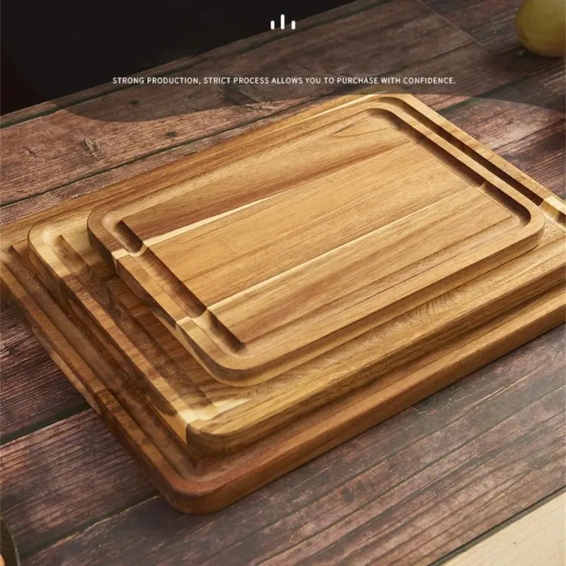 Tablas de cortar de madera para cocina, superficie de corte de madera de Acacia orgánica con canales de goteo, bloque de tallado de carne, plato de queso cutting board wood tablas de picar de cocina tabla para cortar