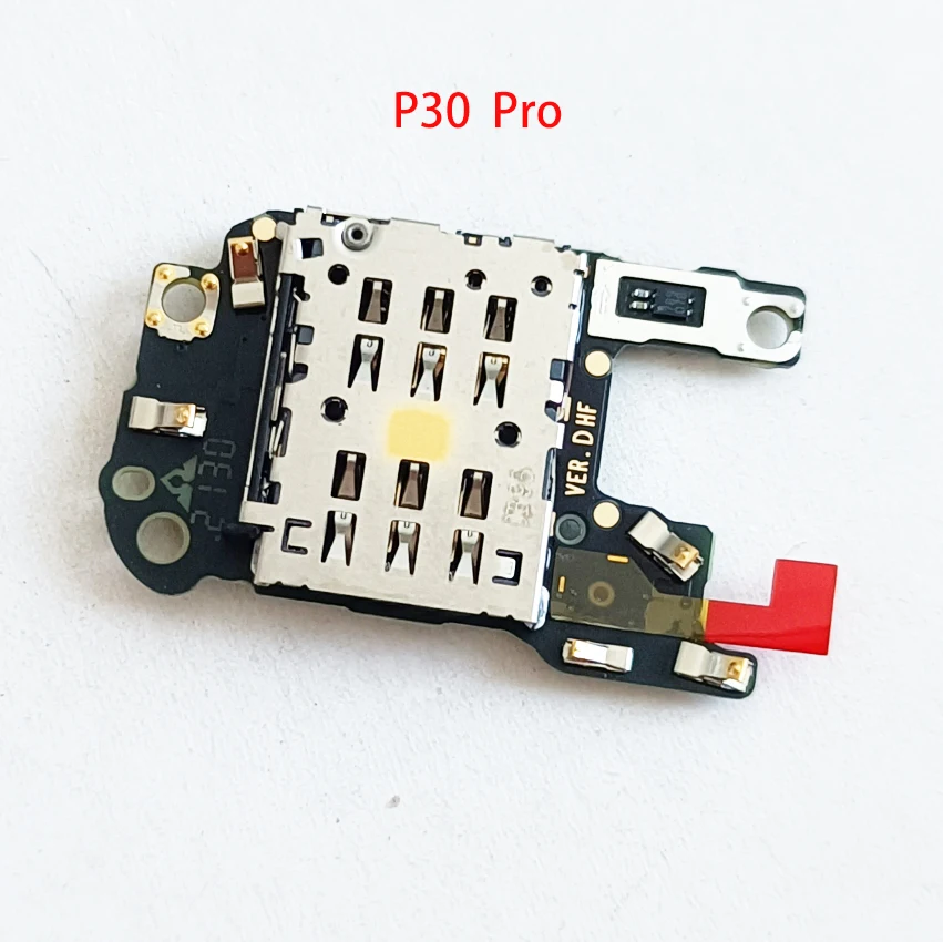 Original For Huawei P30 Pro SIM/SD Card Reader Tray Holder Board Replacement Parts With Mic Microphone Flex Cable