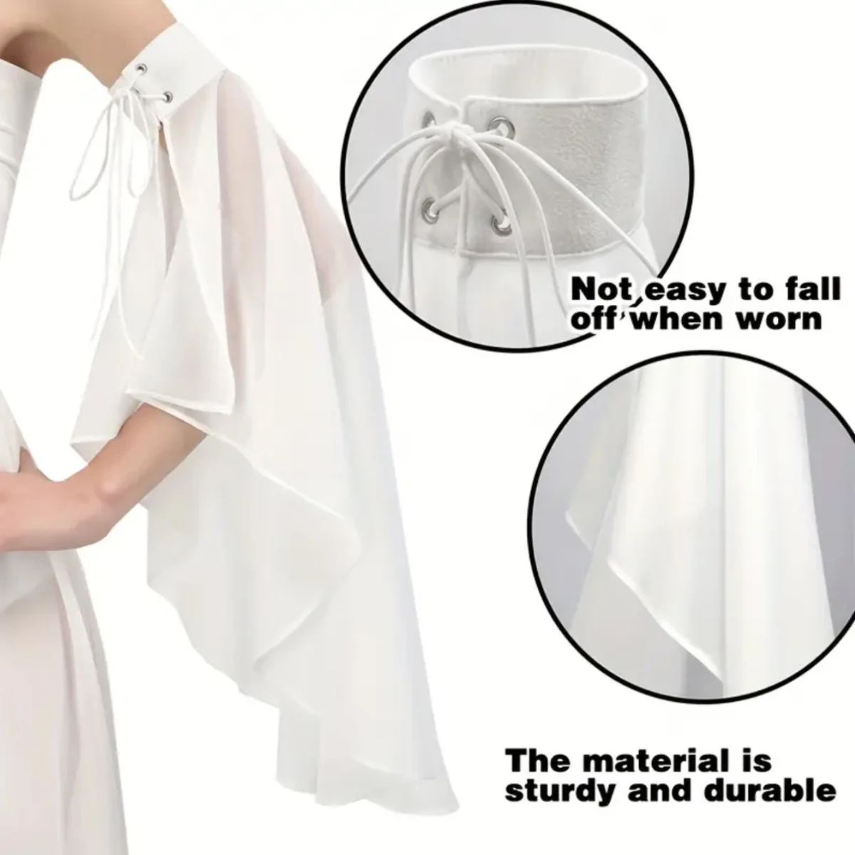 Elastic Breathable Detachable Trumpet Sunscreen Arm Sleeves for Women European American Brides Fashion Show Apparel Supplies - view 4
