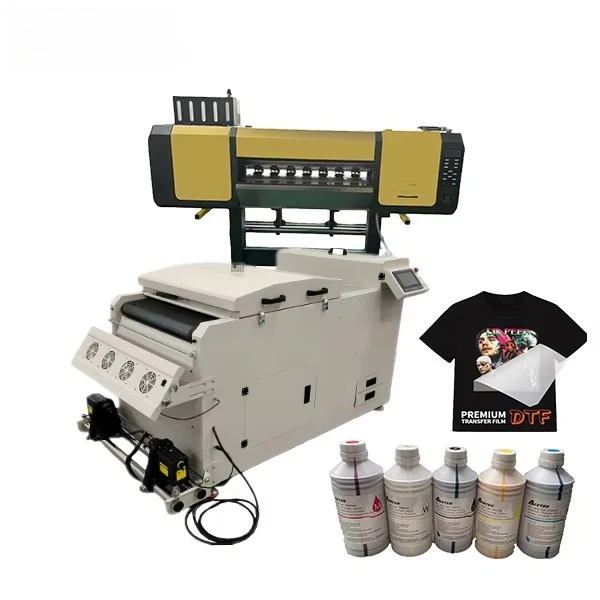 High Speed Inkjet DTF Printer 60cm 2 Heads I3200/I1600 New 1 Year Warranty A1 Print Width Powder Shaker