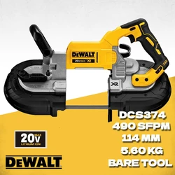 DEWALT DCS374 Cordless Brushless Deep Cut Band Saw Cutting Capacity Integrated Portable Metal DCS374N Electric Saw Power Tools