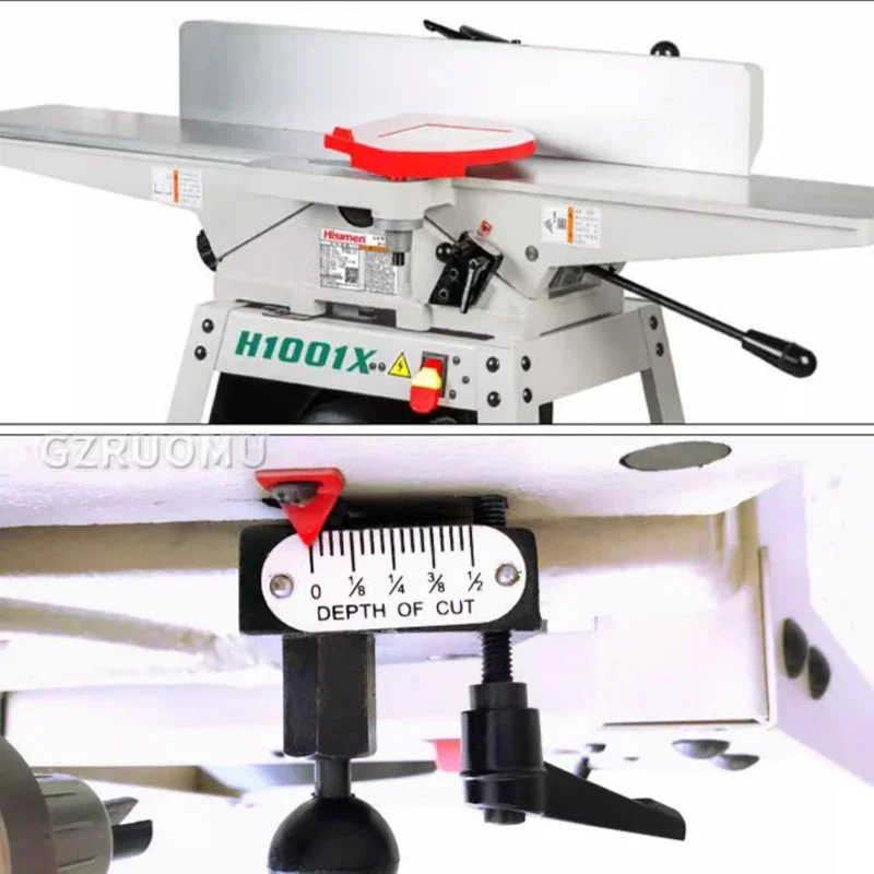 6 Inch Tabletop Jointers Woodworking Benchtop 1250W Jointer Planer with Heavy Duty Stand For Wood Cutting Thickness Planer