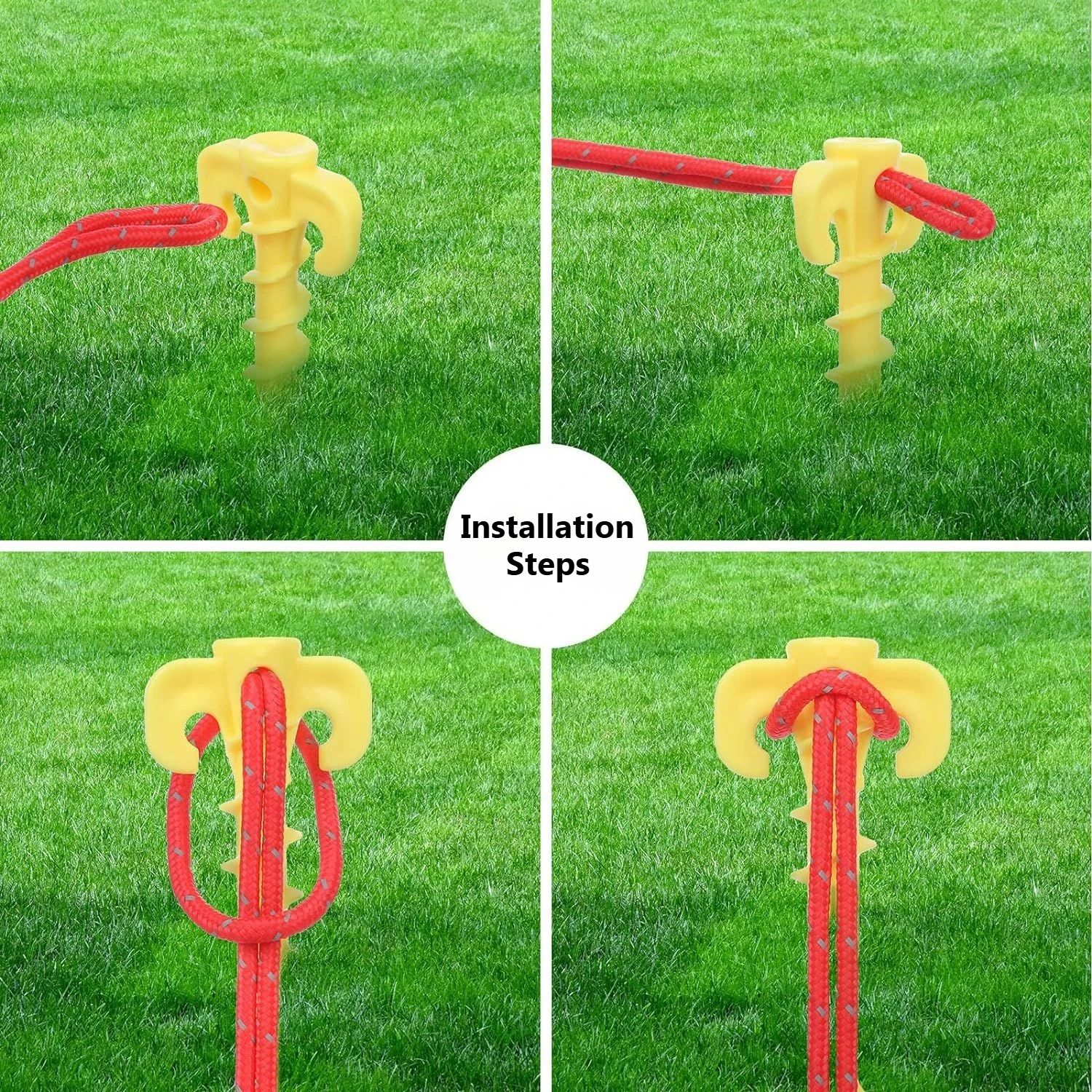 10Pcs Spiral Tent Pegs Ground Nails Outdoor Camping Awning Stakes Plastic Screw Pins for Hiking Canopy Accessories