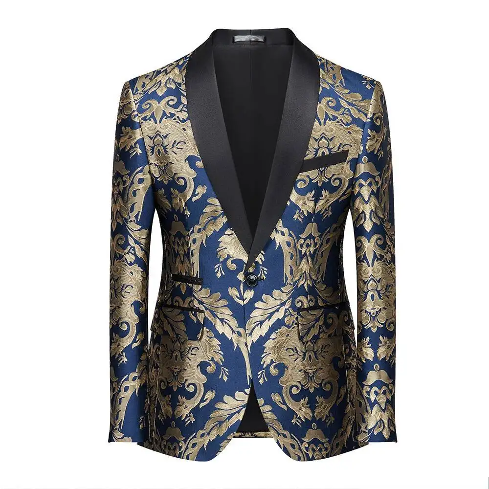 Men's Korean Version Slim New Fit Suit, Stage Casual Performance Host, Precision Jacquard Suit Jacket, Suit