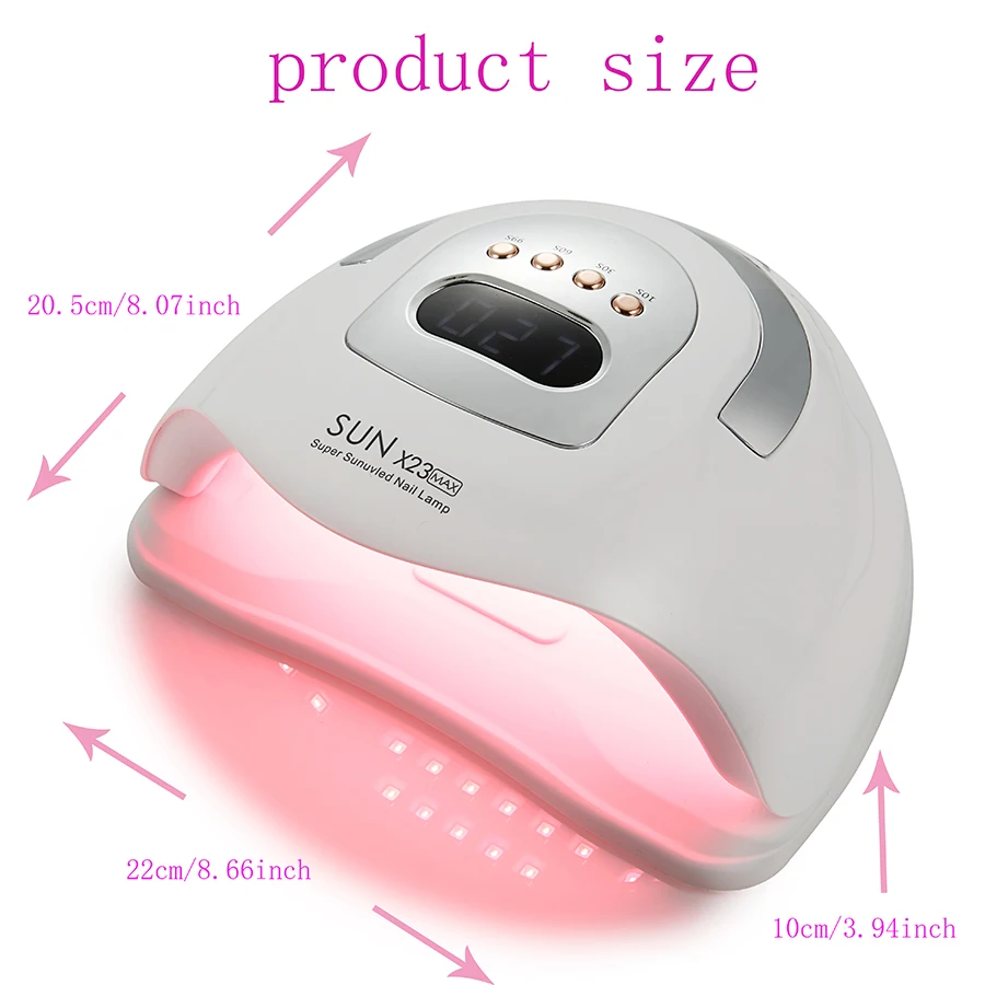SUN X23 Max 81 المصابيح مجفف أظافر قوي مع شاشة كبيرة تعمل باللمس LED مسمار مصباح لعلاج جميع طلاء الأظافر هلامي التجفيف المهني