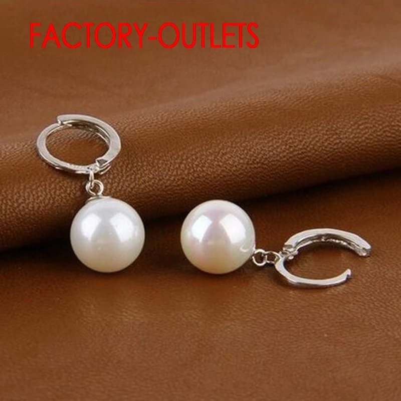 Newest High Quality 925 Sterling Silver With Freshwater Pearl Hoop Earrings For Women Lady Fashion Jewelry Factory Direct Sale