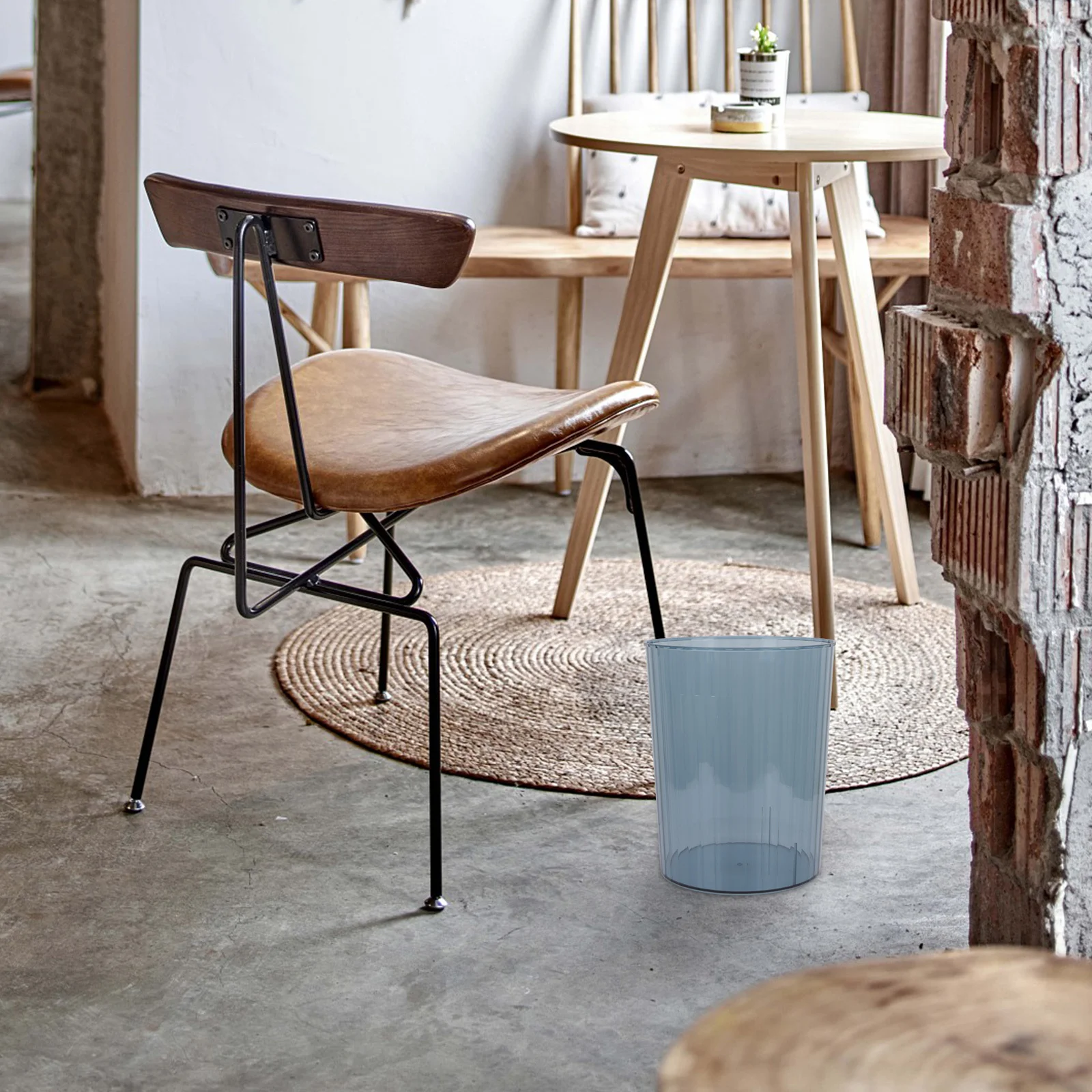 

Simple Trash Modern Round Waste Bin For Bathroom Office Bedroom Flower Container Flower Container Household Garbage Bucket