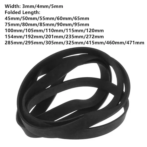 Correa de goma de repuesto para tocadiscos de vinilo, banda de transmisión plana de 3mm/4mm/5mm de ancho para tocadiscos de vinilo, 1 unidad