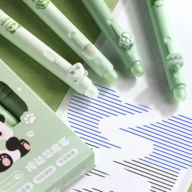 1/4Pcs Cartoon Capybara Panda Erasable Pressing Neutral Pen Quick Drying Ballpoint Pen Fashion Signature Pen Writing Tools