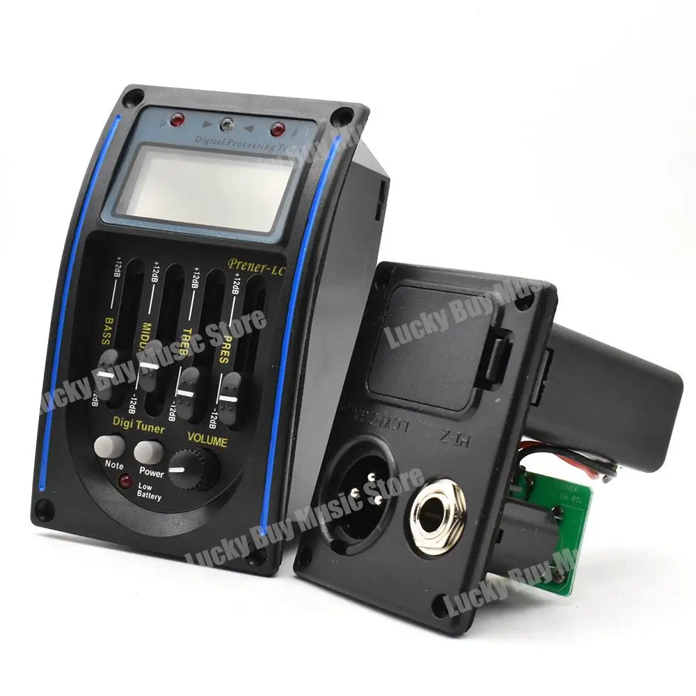 LC-5/4 5-Band Akoestische Gitaar Voorversterker EQ Equalizer Pickup Tuner Systeem met Micro Telefoon Pickup voor Akoestische Gitaar