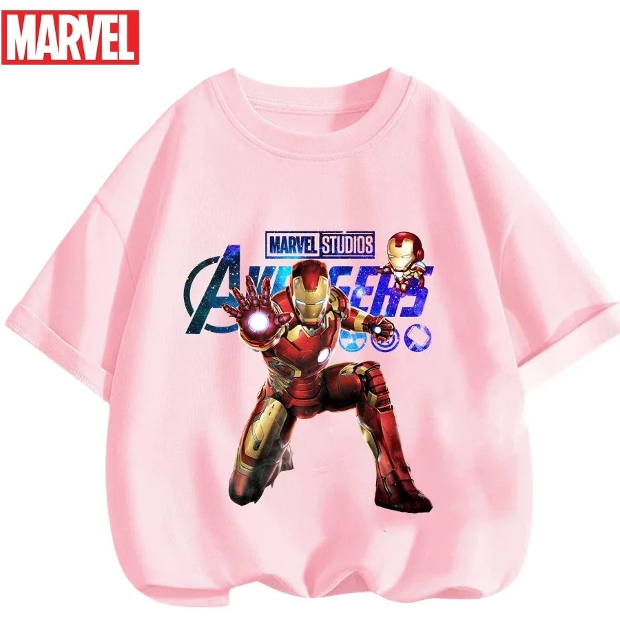 

НОВИНКА: Футболка Iron Man для мальчиков и девочек, летняя повседневная одежда Marvel Avengers, топы для ежедневной носки, новая аниме-одежда 2026 года