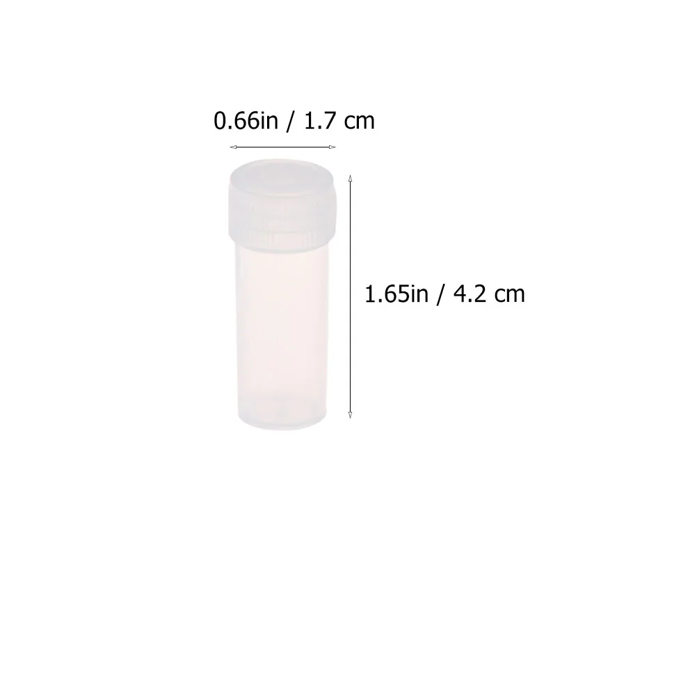 투명 병 투명 샘플 용기 플라스틱 병 바이알, 나사 캡 포함 리필 가능, 여행용 바이알 50 개